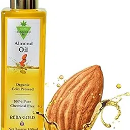 Rebagold Extra Virgin Almond Hair Oil-100ml | Organic 100% Pure Cold Pressed | for Soft & Shiny Skin,Glowing Hair,Growth | Hair Damage Protection, | Roghan Badam (Tail) | for Baby Massage Oil |-picture-52