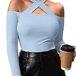 Women's Cotton Regular Fit Striped Ribbed, Stylish T-Shirt Top, Soft and Comfy Fabric Has Some Stretch-image-60