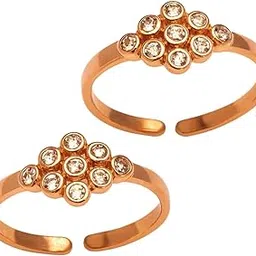 925 Silver Rose Gold-Plated Floral Toe Ring for Women-image-12