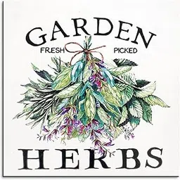 Chalk My Theme Garden Herbs Rustic Wood Print Wooden Wall Décor Art Home Decor, Living Room, Bedroom, Cafe, Room Painting For Wall Decoration -24 x 24 Inches | 6mm Thick Pinewood-picture-31