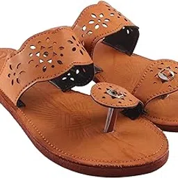Rajasthani Chappal for Women Stylish, Flat Fashion Sandals & Ethnic Slippers for Girls-picture-56
