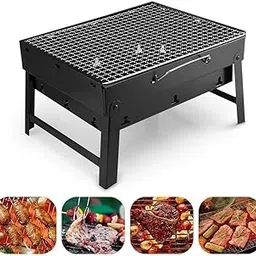 Carbon Steel Folding & Portable Outdoor Charcoal BBQ Grill Oven (Black)-picture-31