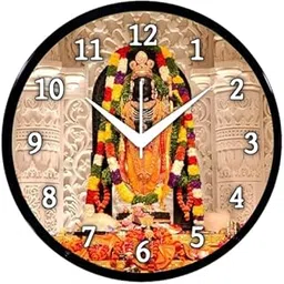 Round Wall Clock Ram Ji – 26 x 26 x 6 cm, ABS Plastic Frame with Glass Front – Modern Decorative Clock for Home, Office, Living Room-image-41