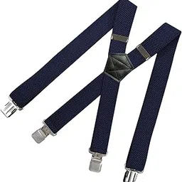 shopora Mens Suspender Adjustable Clothes Accessories Adults X Type Suspender Dark Blue | Mens Accessories | Suspenders Braces-picture-55