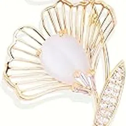 Swirly Brooch Pin | 18k Gold Plated | Trendy, Lightweight & Comfortable | Stylish & Tarnish-Resistant | Qty : 1pc-image-28