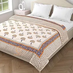 WORLDNEX 400 TC Pure Cotton Soft Jaipuri AC Quilt/Razai/Rajai Floral Print,Jaipuri razai Double Bed for Winter Printed (Multicolor, Double Bed, 90 x 105 inch) (Skin Friendly & Lightweight) (Double_1)-image-65