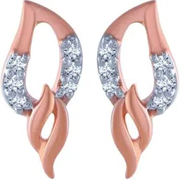 p.c. chandra jewellers 18k (750) Rose Gold and Diamond Stud Earrings for Women-picture-19