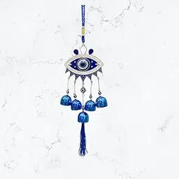 Gupta Fancy Store Evil Eye Wind Chime for Home, Balcony Living Room, Elevate Your Home with Positive Energy (Blue, 5Bells)-picture-29