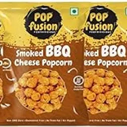Popfusion Gourmet Flavoured Popcorn - BBQ, Gluten free and Low Fat Snacks - Pack of 4 (80gm*4) image 1