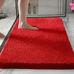 HOWNICE Doormat for Bedroom,Bathroom,Kitchen,Living Room,Home Entrance,Room Main Door,Non Slip and Fluffy mats (Red Rug M) | Pack of 1-picture-32