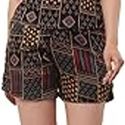 Women's Geometric Print Romper, Sleeveless Summer Playsuit with Tie Straps, Black Multi-Pattern-picture-31