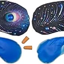 Samtrish 3-in-1 Eye Mask for Sleeping – Cooling Gel Insert, Earplugs & Soft Light-Blocking Eye Cover with Peacock Design – Perfect for Travel, Insomnia & Relaxation. | Pack of 2-picture-36