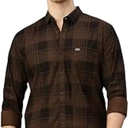 Stylish Slim Fit Cotton Spread Collar Checked Casual Shirt-image-9