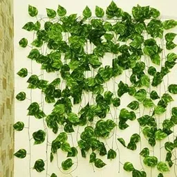 BHATI ECO SALES Pack of 6 Artificial Silk Vine Leaves Long Green Decorative Money Plant Creeper Plants Greenery Hanging Home Decor Door Wall Balcony Decoration Party Festival-picture-12