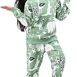 ANTHRILO Warm Cotton Rich Fleece Sweatshirt Jogger Set For Girls | Fabric : Fleece | Regular Fit |Winter Jogger Set For Baby Girls 0-14 Years-image-3