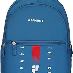 priority 18 Inch PU College Backpack For Boys & Girls | Office Backpack For Men & Women | Casual Backpack For Unisex (Large | Airport Blue)-picture-17