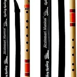 NEXTOMART Musical Combo Flutes B Natural (20 Inch) & DD Base (24 Inch) Bamboo Flute Bansuri with Flute Carry Bag Free-picture-20