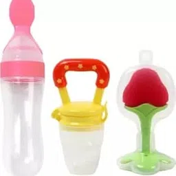 URbani Trading Silicone Bpa Free Silicon Spoon Feeder, Fruit Nibbler, Teether For Newborn Infant Same Color And Design For Your Baby (Pack Of 3),Multicolor-picture-50