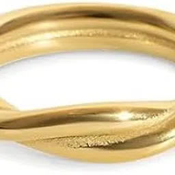 elinor jewels Cross Pattern 18K Gold Plated Stackable Flow Band for Women – Minimalist, Stylish, Waterproof, Anti-Tarnish, Lightweight Fashion Accessory-picture-11