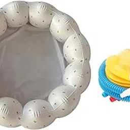 JAZZY PEARLS® Petal Inflatable Baby Pool with Pump Baby Pool for Indoor Girls Boys-image-58