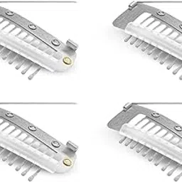 Hair Extension Clips For Women 4 Pcs Dupatta Clips For Brides (10 Teeth) Safety Pins For Women Saree Pallu For Head - Bridal Dupatta Setting Clip, Safety & Hijab Hair Pins (Silver)-image-92