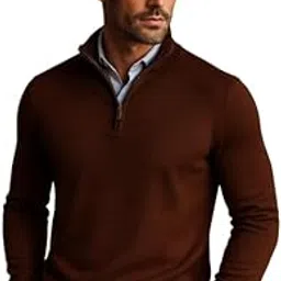 le arc Men Woolen High Neck Half Zip Full Sleeve Knitted Sweater for winterwear-picture-29