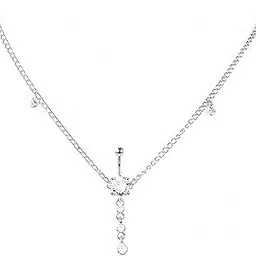 rvm jewels Sexy Beach Rhinestone Silver Waist Chain Navel Piercing Dangle Belly Button Rings Kamarbandh Bikini Crystal Circle Round Adjustable for Women Body Jewelry-picture-36