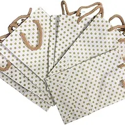 Set Of 10 Polka Dot Paper Gift Bags with Rope Handle/Premium Return Gift Bags for Birthday, Wedding, Party, Anniversary, Festive Gift Packaging-picture-48