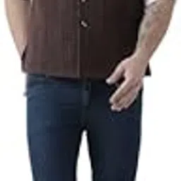 neudis Premium Wool Nehru Jacket for Men-Brown-picture-23