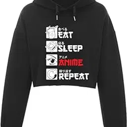 absolute defense Anime Crop Hoodie Women Girl Casual Stylish Latest Black Lavender Pink Under 399 499-picture-49