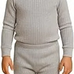 Baby (Unisex) Winter wear Set - Upper & Lower | Kids Winter wear Thermal Full Sleeves Body Warmer top and Pajama Set for Boys & GirlsRound Neck, Full Sleeve-picture-14