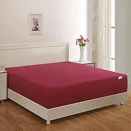Springtek 100% Waterproof Mattress Protector | Premium Cotton Mattress Bed Cover | Breathable and Non-Allergenic Ultra Soft Fitted Bed Protector | 84x72 Inch, King, Maroon-picture-37