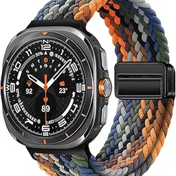 XMUXI Compatible with Samsung Galaxy Ultra Watch Strap 47mm Magnetic Nylon Replacement Bands for Galaxy Ultra Braided Sport Loop Women Men One Click (No Watch) (Camouflage Colorful)-picture-21