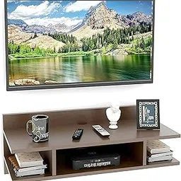 Engineered Wood Wall Mounted Tv Cabinet with Shelf Storage Tv Entertainment Unit for Bedroom Living Room (White Finish)-picture-17