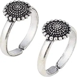 dhruvs collection 925 Pure Sterling Oxidized Silver Toe Ring/Bichhiya For Girls & Women image 1