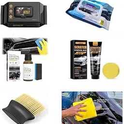VOXEL® 6-in-1 Car Interior Detailing & Cleaning Kit – Leather Care Wipes, Anti-Fog Wipes, Crystal Coating Spray, Scratch Remover Wax, Microfiber Cloth & Dashboard Brush – Complete Car Care Set-picture-13