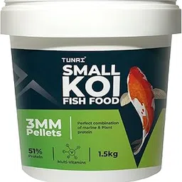 TUNAI Small Koi Fish Food | 3MM Pellets | Enriched with 51% Protein |Suitable for All Medium Sized Pond Fish, 1.5KG (3MM, 1.5Kg)-picture-46