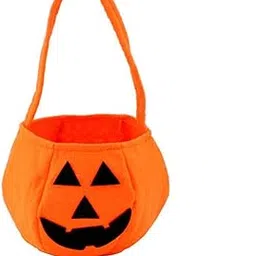 Kaku Fancy Dresses Halloween Pumpkin Baskets for Kids | Halloween Pumpkin Trick or Treat Fabric Basket | Halloween Decoration Prop - Orange-image-21