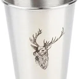 FABLOFT® 2xStainless Steel Stackable Cups for Bar Beer Drinking Deer Pattern 350ml-picture-22