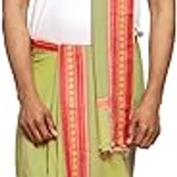 rameshwaram fabrics Men's Dhoti Angavastram Set for Men, Un-Stitched-picture-14