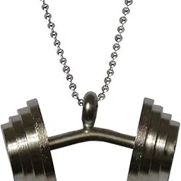 sullery Weightlifting Fitness Bodybuilding Sports Dumbbell (Barbell) Locket with Chain Sterling Silver Stainless Steel Pendant for Men and Women-picture-29