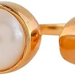 voylla Mother's Day Open Half Pearl Cz Studded Ring-picture-15