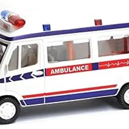CENTY 3-12 Years Toys Ambulance White With Openable Tail Gate Detachable Stretcher Saline Stand Oxygen Cylinder Pull Back Action-picture-52