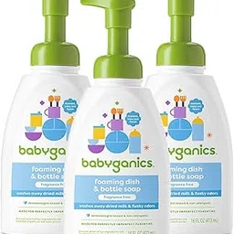 Babyganics Foaming Dish & Bottle Soap, Pump Bottle, Fragrance Free, 16oz, 3 Pack, Packaging May Vary-picture-16