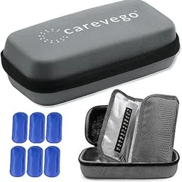 CareVego® Insulin Cooler Travel Kit - Trusted by Doctors for Diabetic Medication Storage, Includes Cooling Bag, Insulin Pen Compartment, and 6 Ice Packs (3+3 GreyInsulinCoolingBag)-picture-15