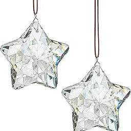 H&D HYALINE & DORA 2 Pcs 2" Crystal Sun Catcher Prisms for Windows Star Chandelier Crystals Clear Hanging Crystals for Patio,Chandelier,Garden Decoration-image-49