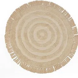 SASHAA WORLD Round Circular Patterned Cotton Tufted Rug | Rug for Living Room, Bathroom, Kitchen, Bedroom, Indoor & Outdoor | Visual Impact in Your Living Space | 100 Cm-picture-21