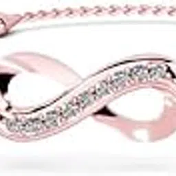 miss highness 925 Sterling Silver Infinity Bracelet for Women | 24K Pure Rose Gold Plated with AAA+ Zircon Diamonds | Adjustable Free Size Elegant Jewellery Gift with Rhodium Finish-picture-11