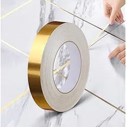 SBA PRIME Tile Gap Sticker Waterproof Golden Tape Size-(20Mm X 100M) Tile Stickers For Flooring |Tile Decoration Tape | Gap Sealing Tape Strip-picture-57