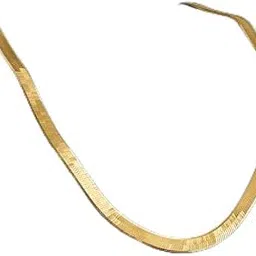 Herringbone Gold-Plated Snake Chain Necklace, Flat Choker Style men women boy girl chains-picture-23